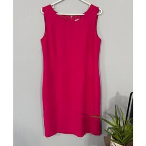 Jones Studio Separates Bright Pink Knee Length Dress Plus Size 14 Sleeveless